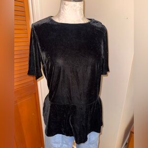 Banana Republic Midnight Velvet peplum Blouse